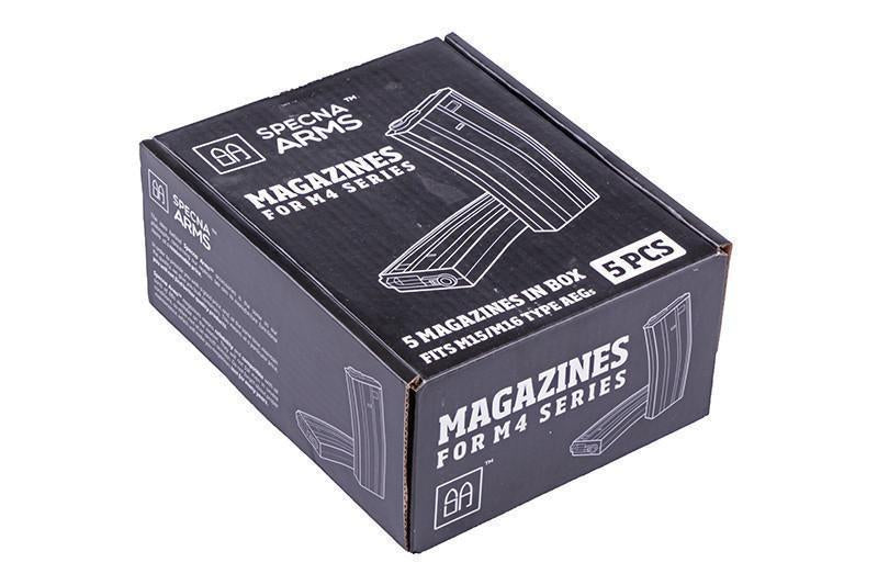 Specna Arms 5x M4/M16 mid-cap magazine pack, 140 rounds - sand
