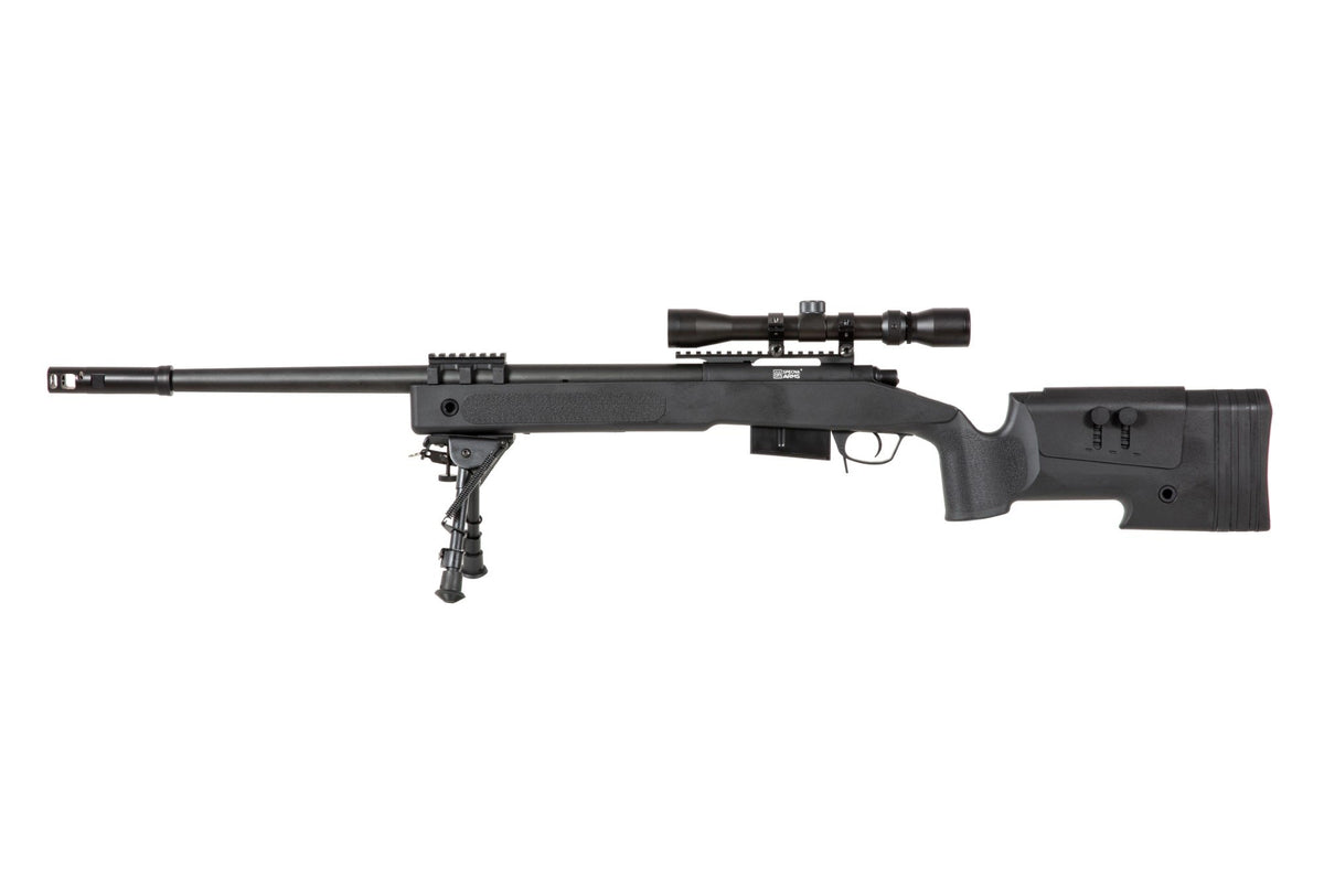 Specna Arms SA-S03 CORE™ High Velocity Sniper Rifle with Scope and Bipod - Black