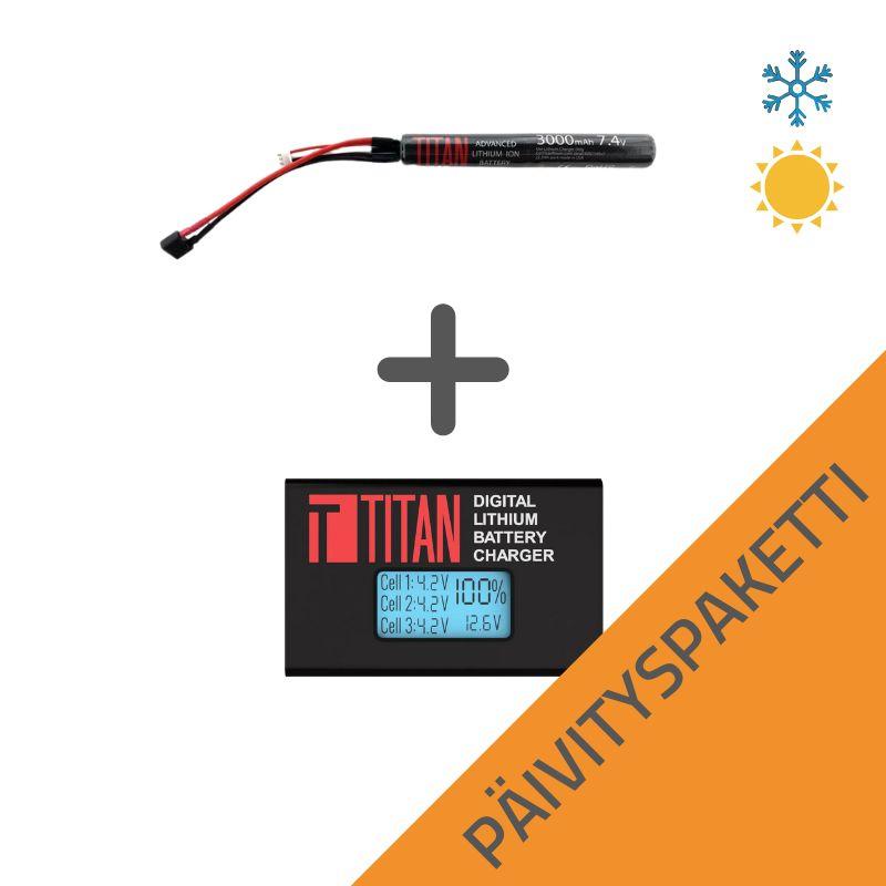 Li-Ion päivityspaketti - 7,4v 3000mAh akku & LiPo-laturi, Deans / T-liitin