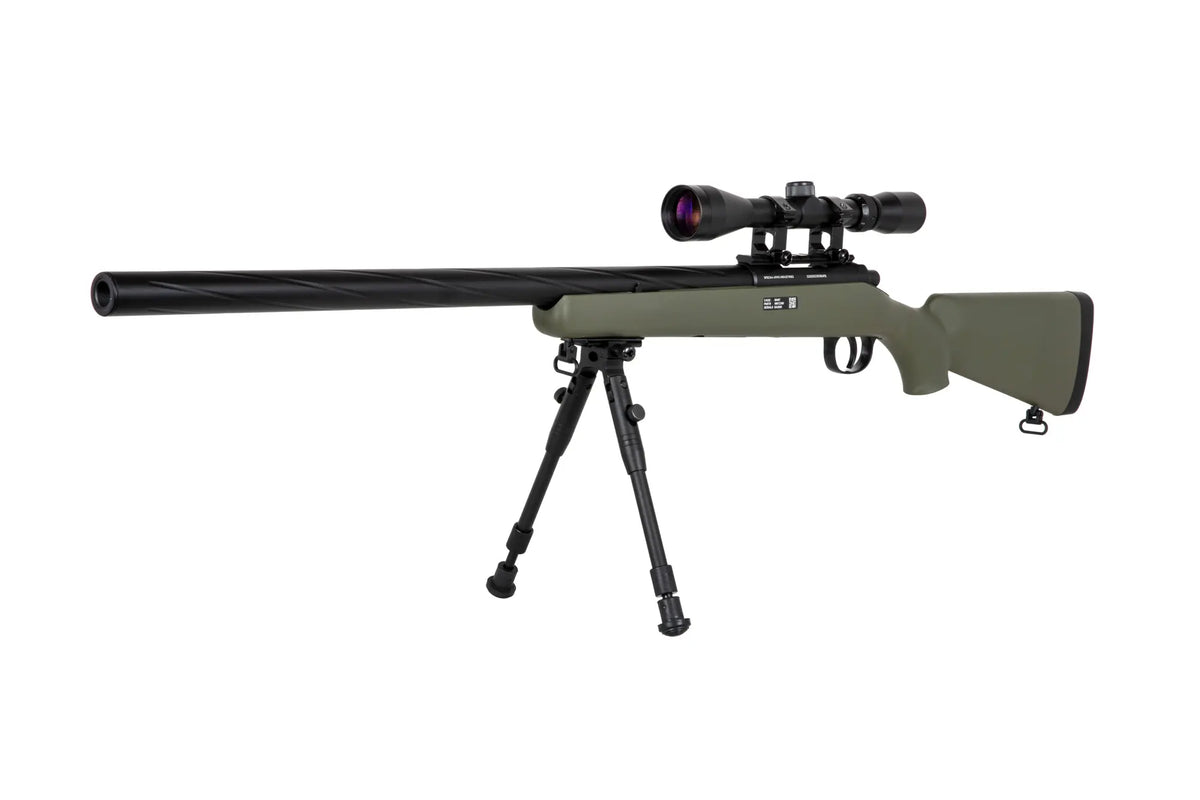 Specna Arms SA-S12 sniper airsoft rifle with scope and bipod - Olive