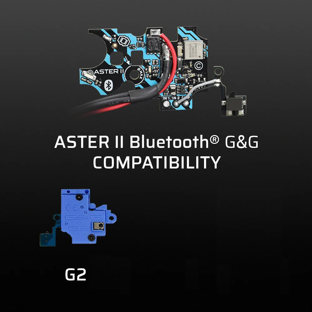 GATE ASTER II Bluetooth® EXPERT G&G G2 yhteensopiva + Quantum Trigger 2 (AEG & HPA)