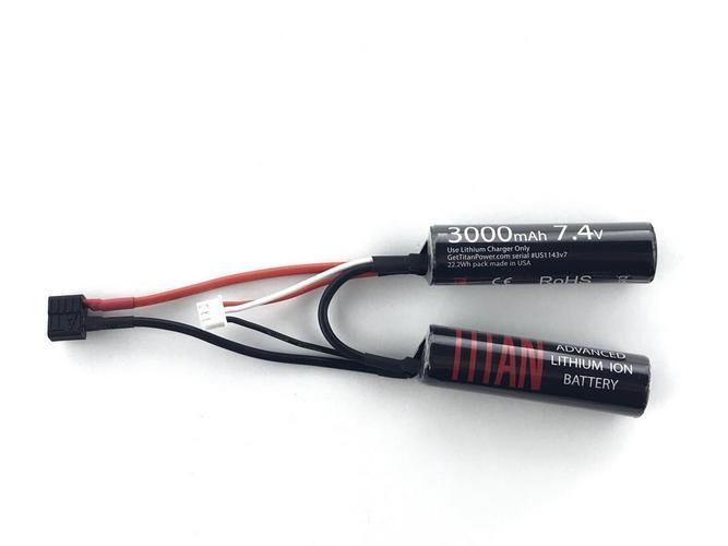 TITAN Power 3000mAh 7,4V Nun-chuck airsoft-akku - Deans / T-liitin