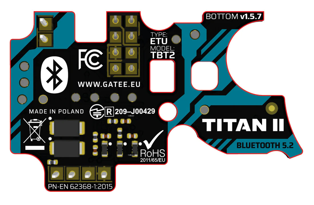 GATE TITAN II Bluetooth® Expert V2 mikrokontrolleriyksikkö, AEG johdotus taakse