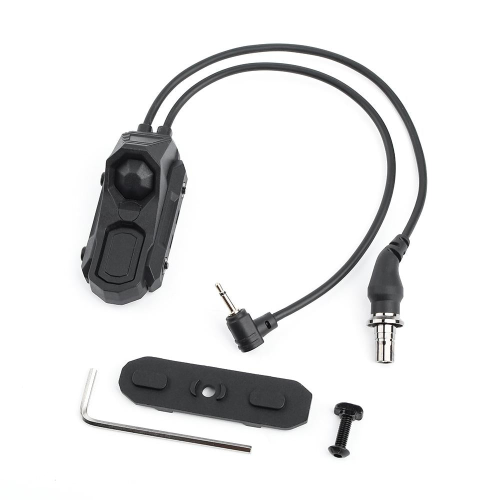 WADSN WADSN AN kaksitoiminen asevalon etäkytkin, SF-yhteensopiva & 2.5mm liitin - musta