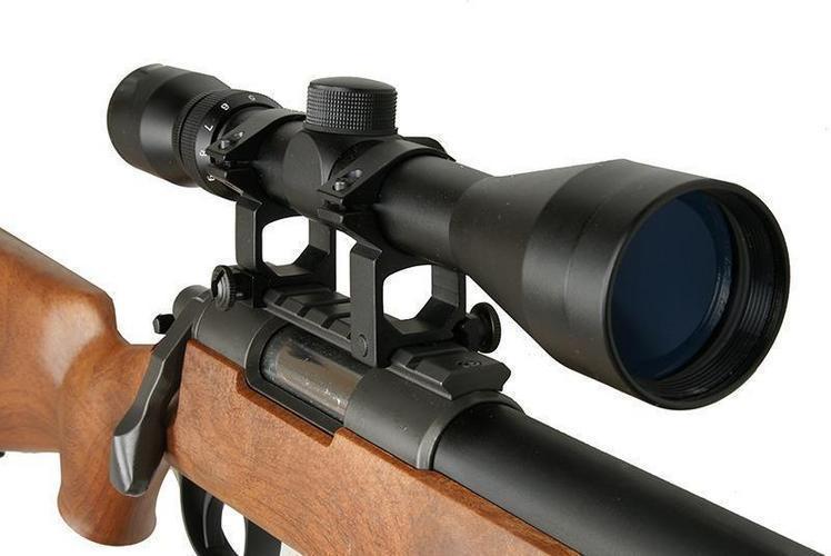WELL MB02H bolt-action sniper rifle with scope, wood imitation