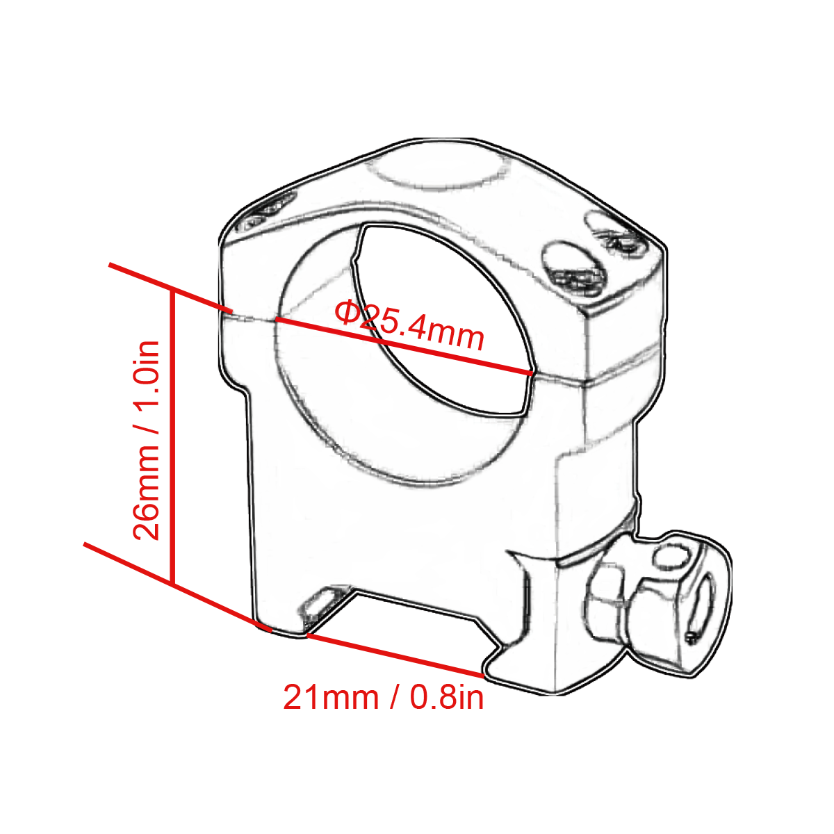Vector Optics 25.4 mm 1" Medium Height Rifle Scope Rings