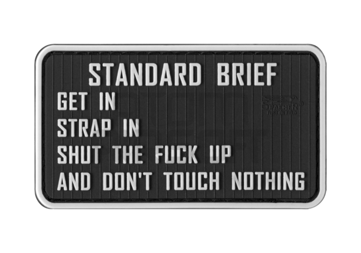 JTG "Standard Briefing" PVC velcro badge