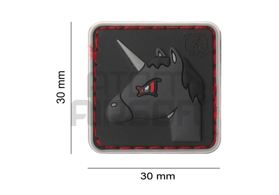 JTG Angry Unicorn plastic velcro badge