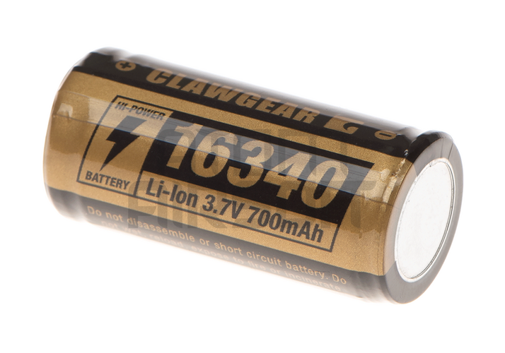 Clawgear 16340-akkuparisto 3.7V 700mAh