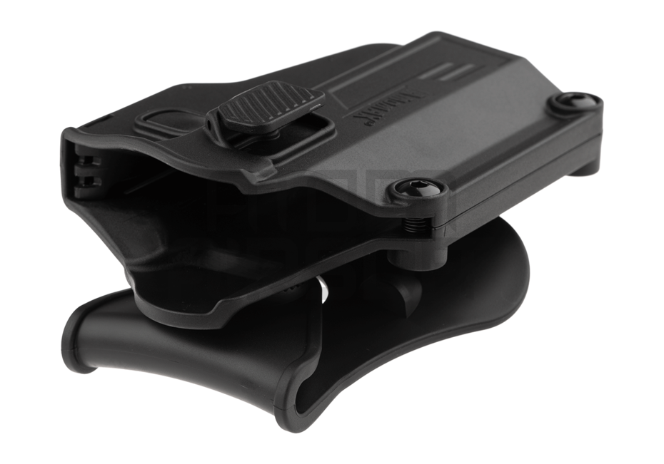 AMOMAX Per-Fit hard plastic universal pistol holster for left-handed users