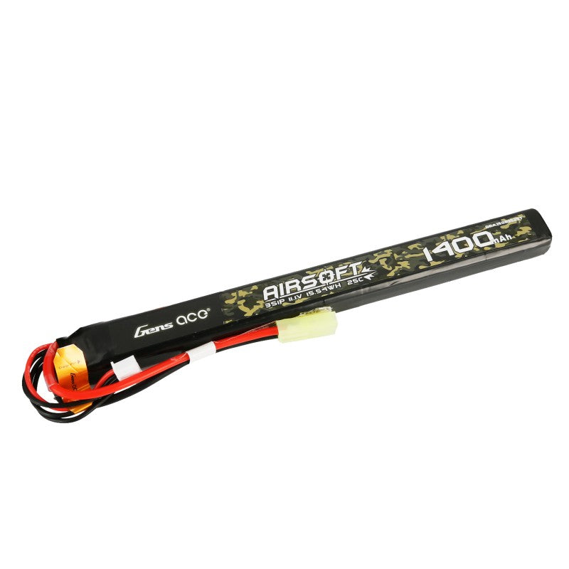 Gens Ace LiPo-akku 11,1V 1400mAh 3S/25C, miniliitin - AK tikkuakku
