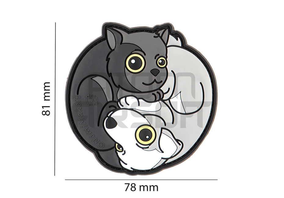 JTG Yin & Yan cat sign - black
