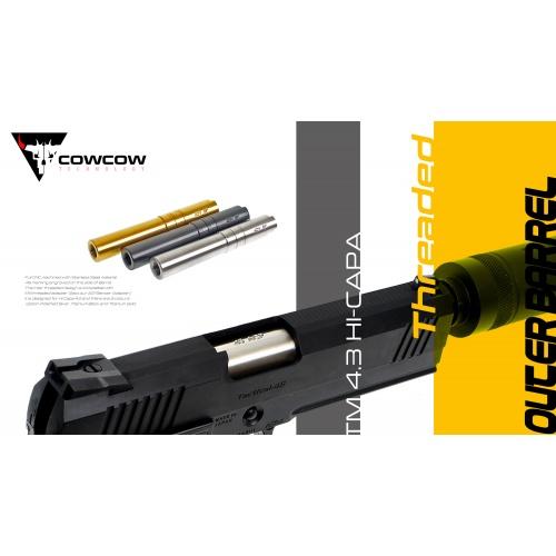 COWCOW Technology Threaded Steel Outer Barrel TM Hi-Capa 4.3 (.45 Markings) - Black