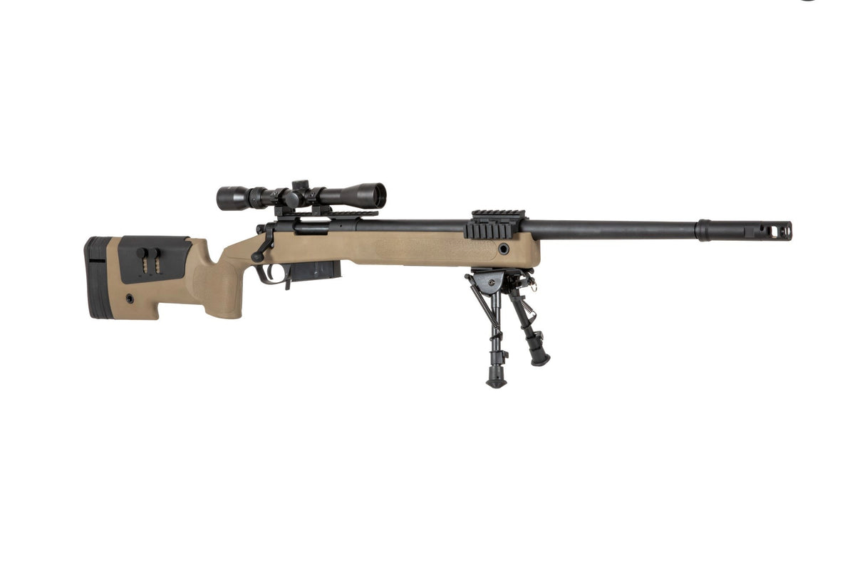 Specna Arms SA-S03 CORE™ Sniper Rifle Replica with Scope and Bipod - Tan