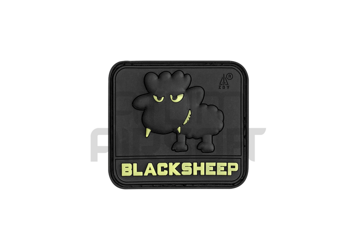 JTG "Little Black Sheep" PVC velcro badge - glow in the dark