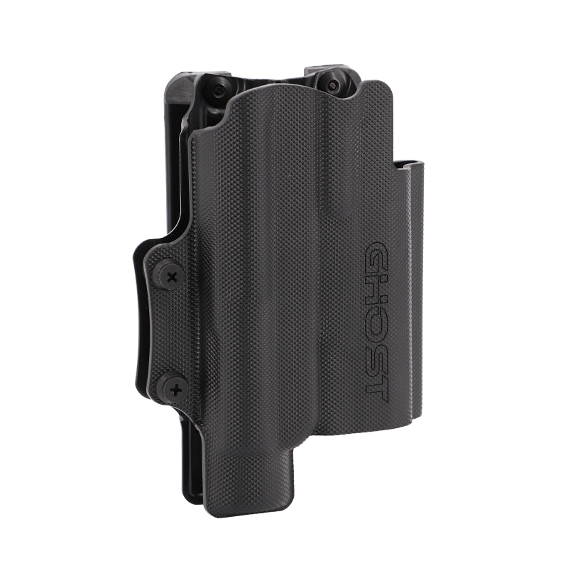 Ghost Civilian SF pistoolikotelo aseelle ja valaisimelle, Glock 17 - musta