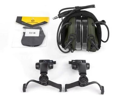 EARMOR M32X Plus active hearing protectors with speech microphone, ARC helmet mount - black