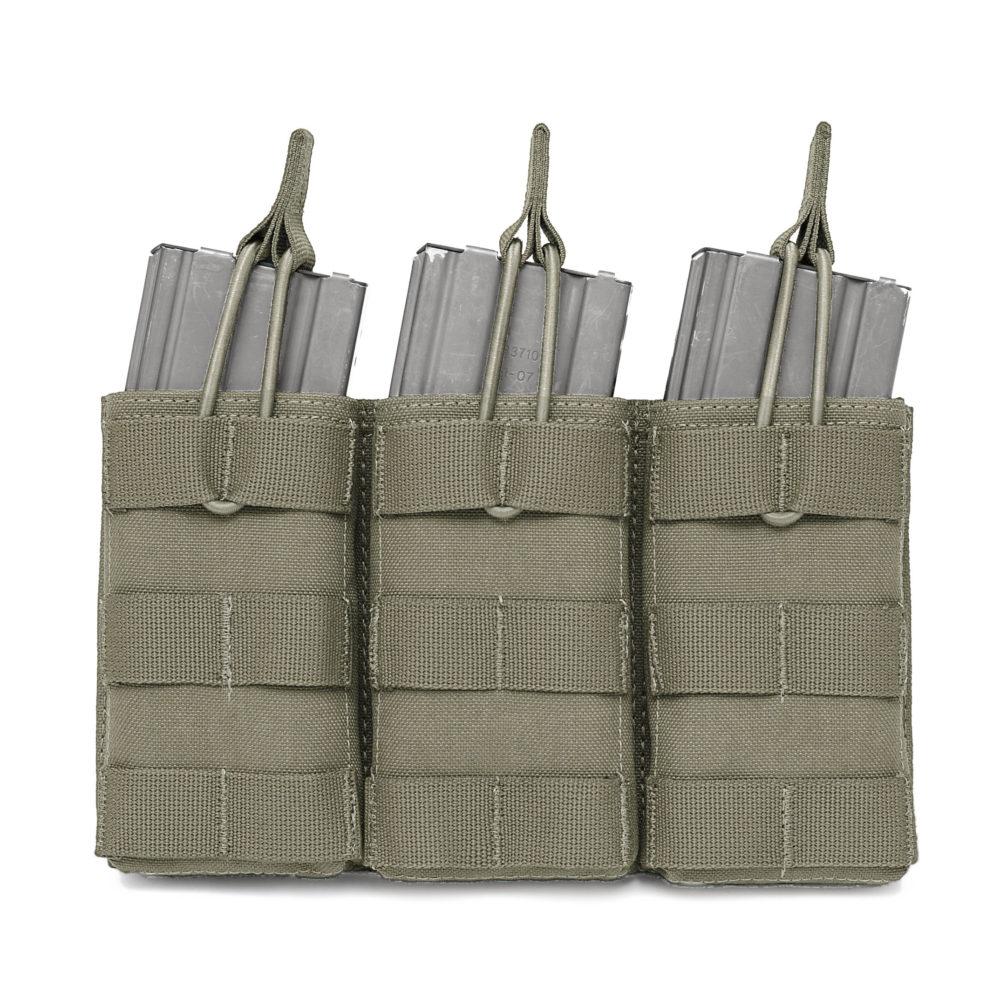 Warrior Assault Systems AK 7.62mm open top magazine pouch for three magazines - Ranger green