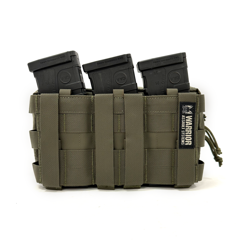 Warrior Assault Systems Triple snap mag utility pouch, triplalipastasku + yleistasku – Ranger Green
