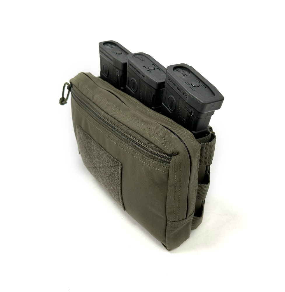 Warrior Assault Systems Triple snap mag utility pouch, triplalipastasku + yleistasku – Ranger Green