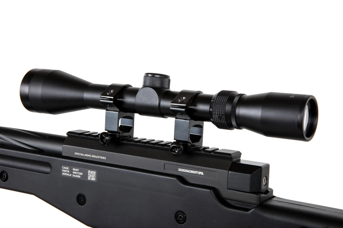 Specna Arms SA-S11 sniper airsoft rifle with scope and bipod - Black