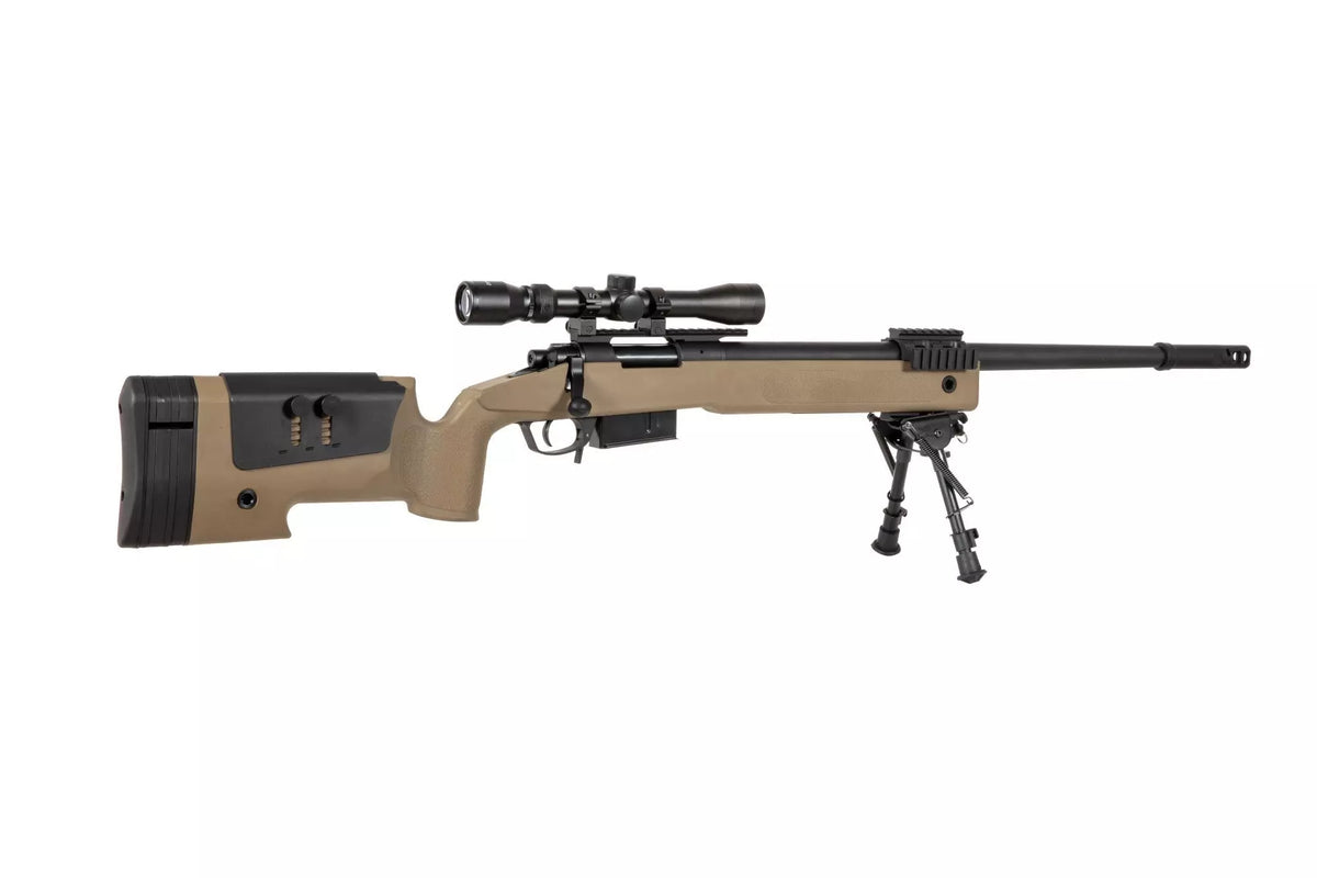Specna Arms SA-S03 CORE™ High Velocity Sniper Rifle with Scope and Bipod - tan