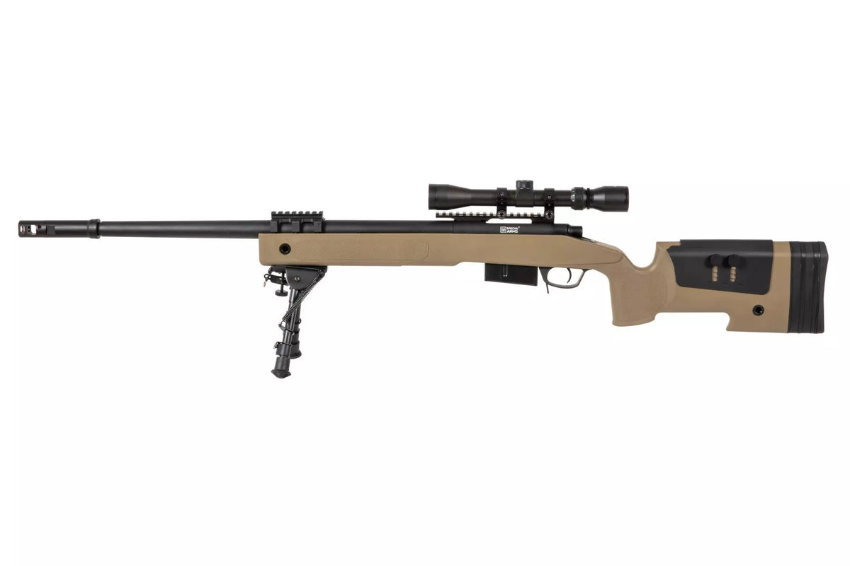 Specna Arms SA-S03 CORE™ High Velocity Sniper Rifle with Scope and Bipod - tan