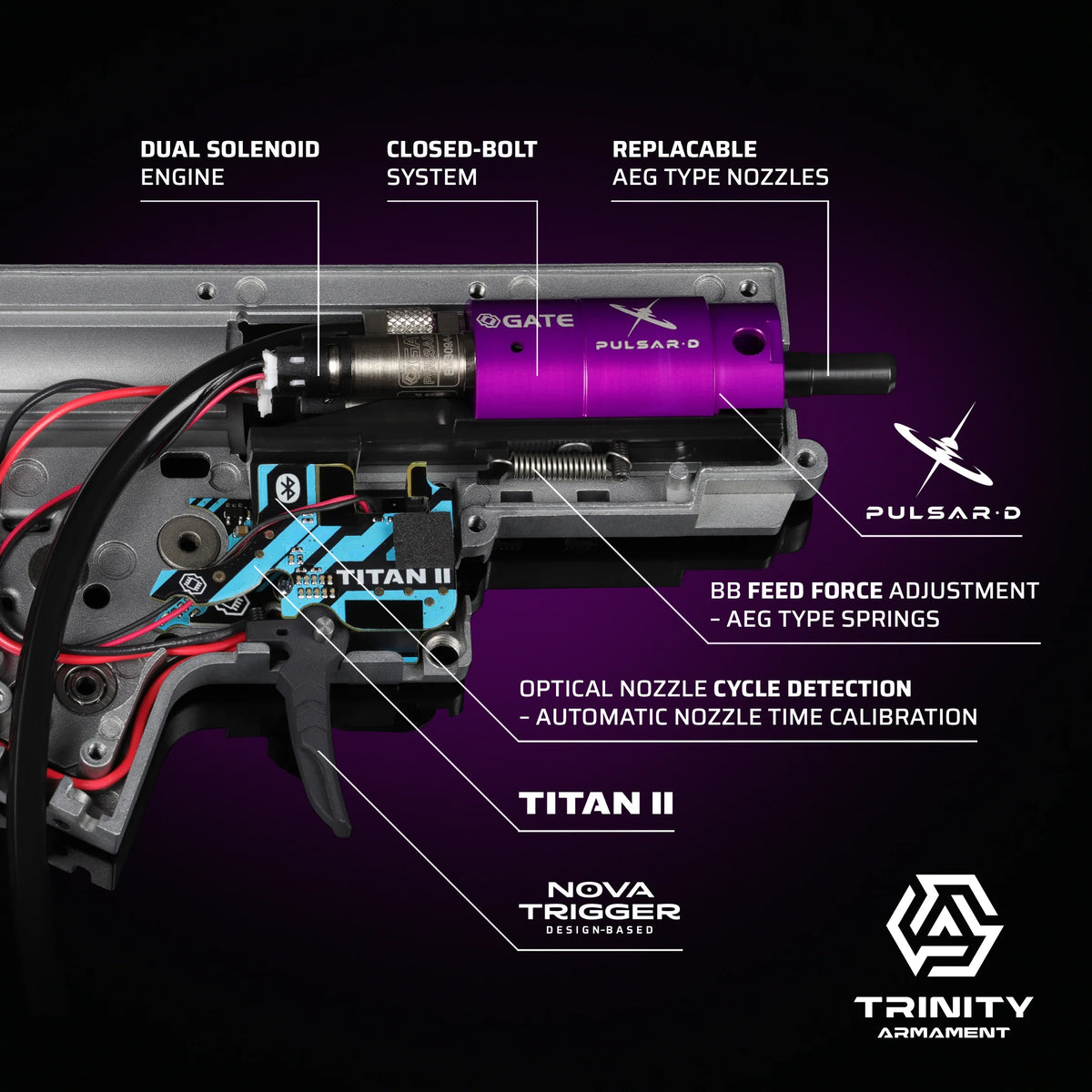 TRINITY ARMAMENT GA-TA01P HPA Training replica, PULSAR D - with HPA unit (TITAN II Bluetooth)